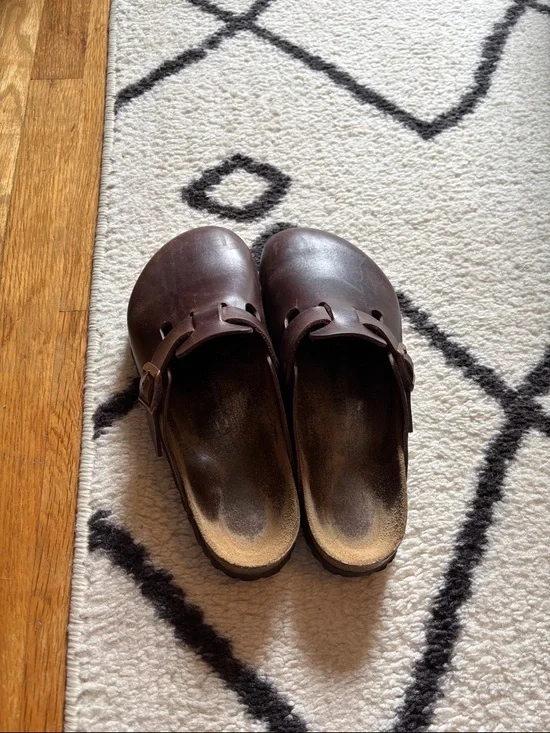 Birkenstock Dark Brown Leather Bostons - Picture 2 of 6